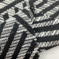 Viscosa / Poliéster Tejido Jacquard Geométrico Blanco Negro